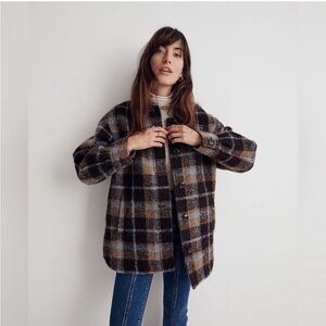 Madewell Belrose Coat Jacket Button Down Plaid